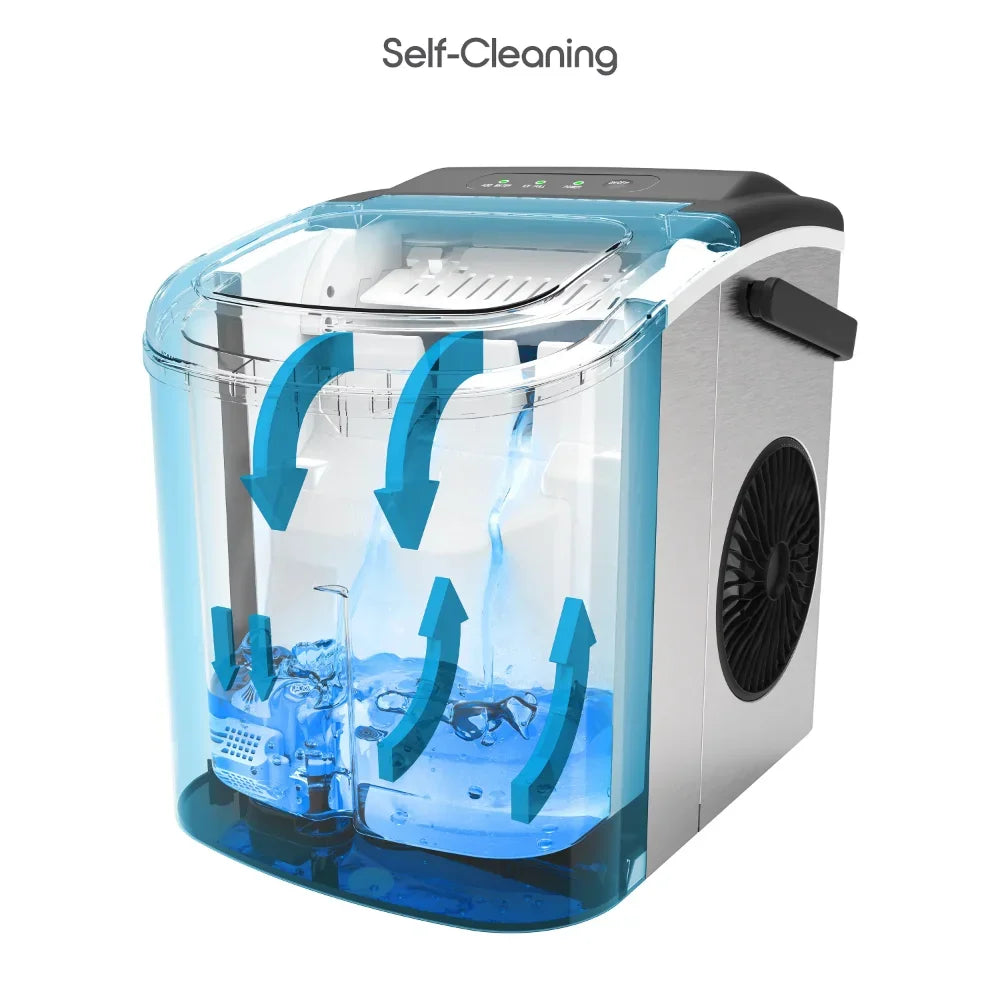 Quick Cube Ice Machine, 26lbs/24hrs Portable Countertop Bullet Ice Maker