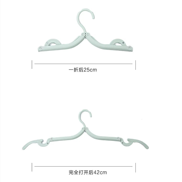 Multifunctional plastic foldable clothes hanger travel space saving simple clothes support creative portable clothes hanger