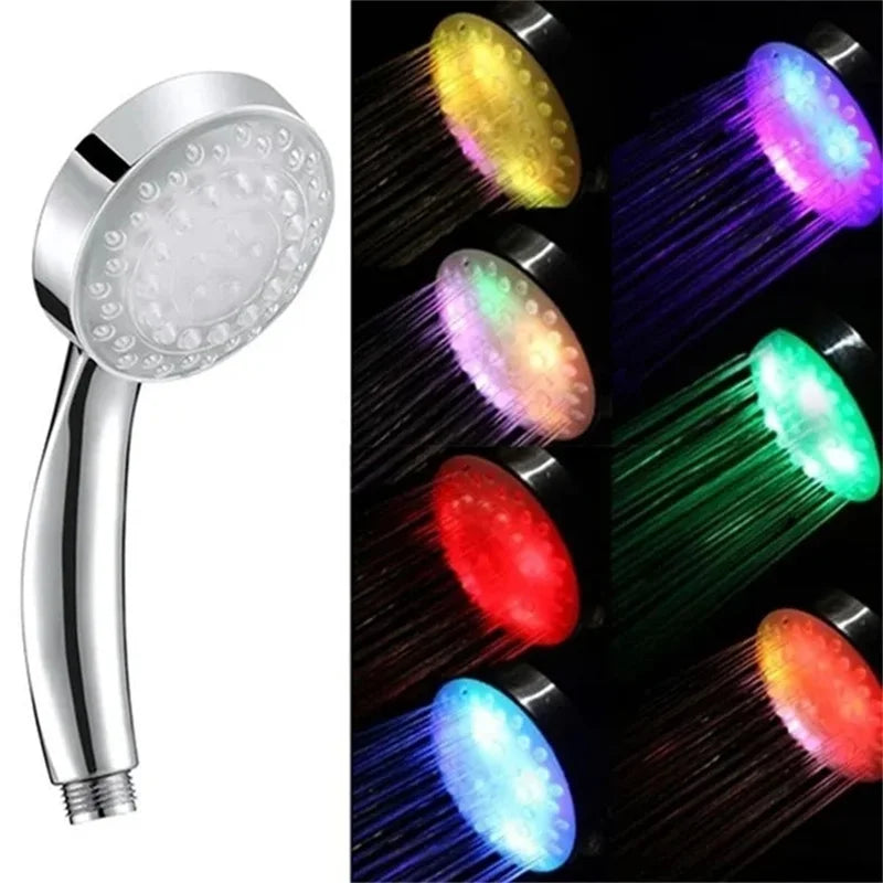 7 Colors Changing LED Shower Head Rainfall Shower Sprayer Water Saving Showerhead Bathroom Accessories Replacement Shower Head