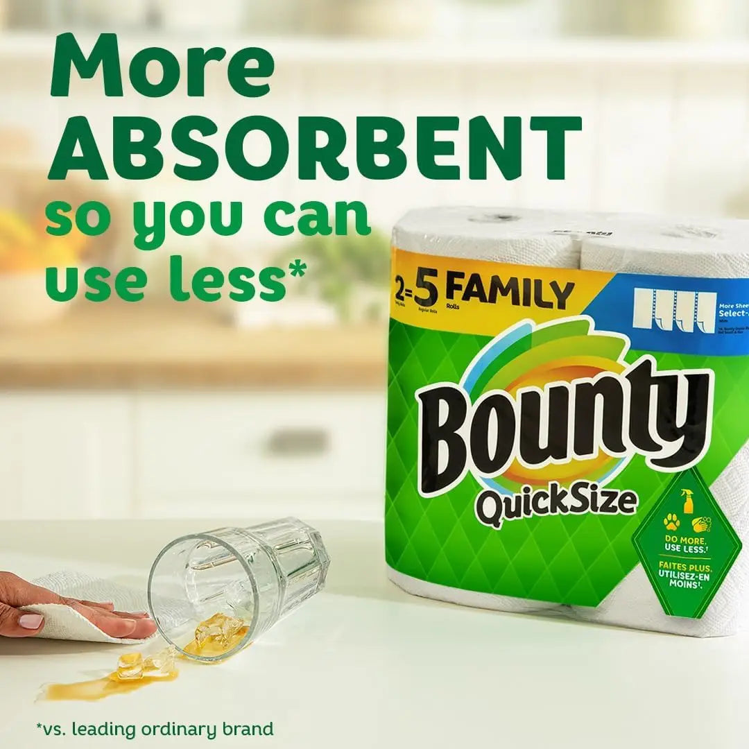 Quick-Size Paper Towels, White, 16 Family Rolls = 40 Regular Rolls